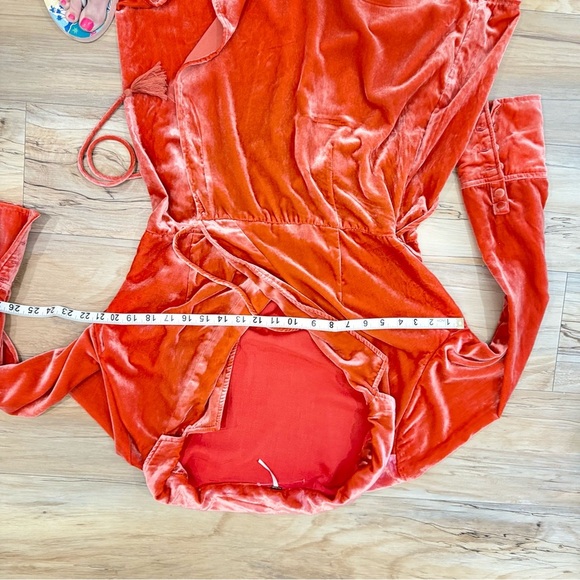 Free People Velvet Wrap Jumpsuit in Red - Picture 14 of 15